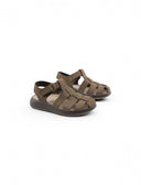 Sandalo a gabbietta in pelle da bimbo