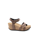 Sandalo nero con zeppa e plateau donna