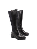 Stivale in pelle con fascia elastica