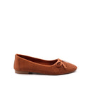 Ballerina in pelle traforata con fiocco