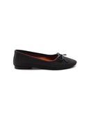 Ballerina in pelle traforata con fiocco