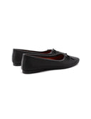 Ballerina in pelle traforata con fiocco