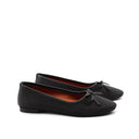 Ballerina in pelle traforata con fiocco