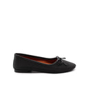 Ballerina in pelle traforata con fiocco