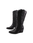Stivale texano con cuciture da donna