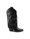 Stivale texano nero con gambale largo
