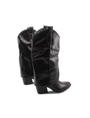 Stivale texano nero con gambale largo