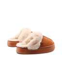 Ciabatta platform con pelo da donna