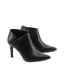 Stivaletto nero a punta con zip donna