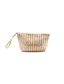 Pochette in tessuto a righe da donna