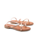 Infradito in pelle intrecciata da donna
