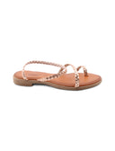 Infradito in pelle intrecciata da donna