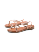 Infradito in pelle intrecciata da donna