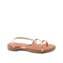 Infradito in pelle intrecciata da donna