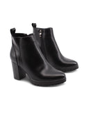 Ankle boot nero con zip da donna