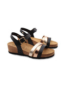Sandalo con dettagli laminati da donna