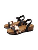 Sandalo con dettagli laminati da donna