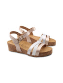 Sandalo con dettagli laminati da donna