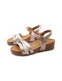 Sandalo con dettagli laminati da donna