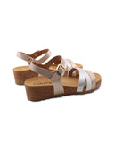 Sandalo con dettagli laminati da donna