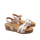 Sandalo con dettagli laminati da donna