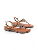 Sandalo infradito in pelle da donna