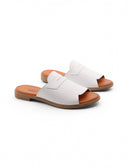 Ciabatta penny loafer in pelle da donna