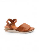 Sandalo zeppa in pelle da donna
