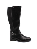 Stivale in pelle con fascia elastica