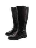 Stivale in pelle con fascia elastica