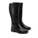 Stivale in pelle con fascia elastica