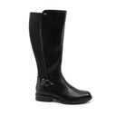 Stivale in pelle con fascia elastica