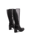 Stivale con tacco e fascia elastica