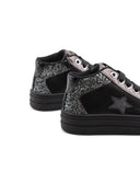 Sneaker alta con glitter da bimba