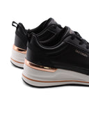 Fine shine sneaker zeppa da donna