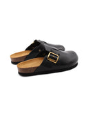 Sabot nero da donna con fibbia oro