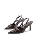 Décolleté slingback con fibbie da donna