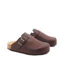 Sabot marrone in pelle da donna