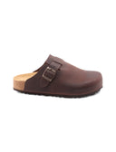 Sabot marrone in pelle da donna