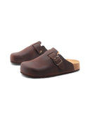 Sabot marrone in pelle da donna