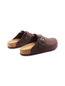 Sabot marrone in pelle da donna