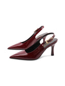Décolleté slingback in vernice da donna