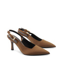 Décolleté slingback in raso da donna
