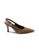 Décolleté slingback in raso da donna