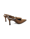 Décolleté slingback in raso da donna