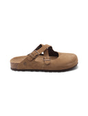 Sabot scamosciato con fibbie da donna