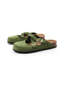 Sabot scamosciato con fibbie da donna