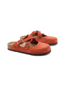 Sabot scamosciato con fibbie da donna