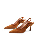 Décolleté slingback scamosciata donna
