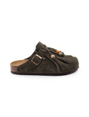 Sabot scamosciato con frange da donna
